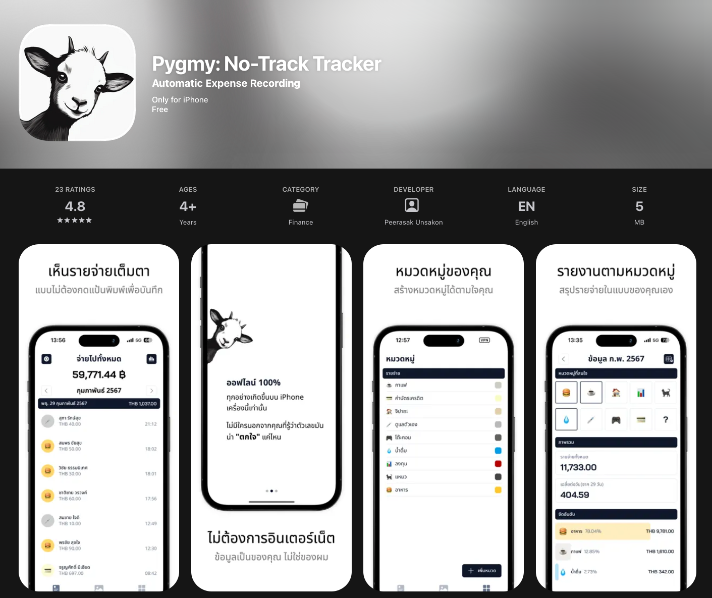 Pygmy: จดรายจ่ายแบบไม่จด